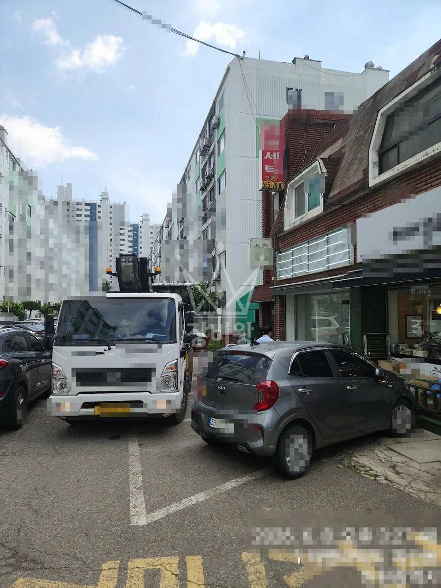 인천 제물포구 항동6가 스카이차 에어컨 작업 현장