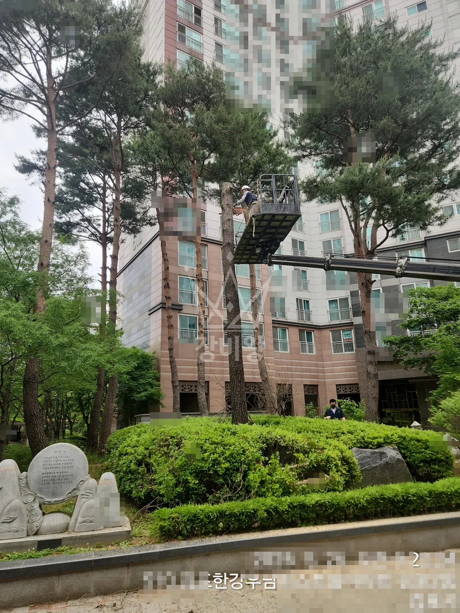 경기 김포시 양촌읍 석모리 스카이차 지붕 공사 작업 현장