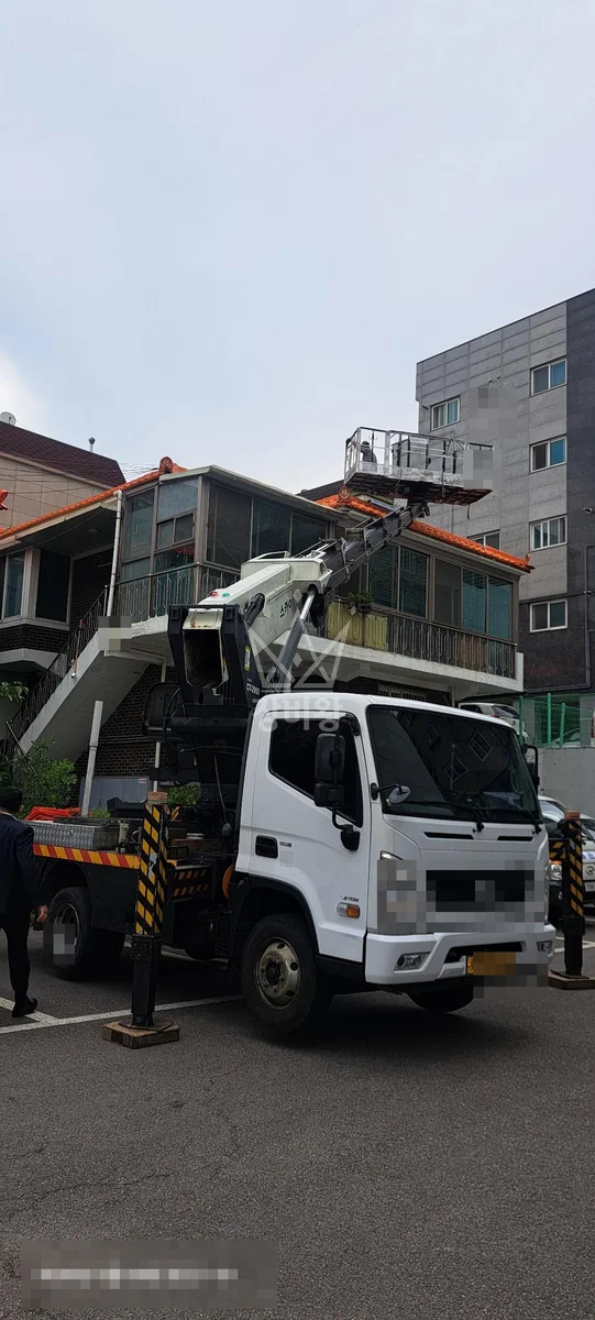 제주 제주시 내도동 스카이차 철골 작업 현장