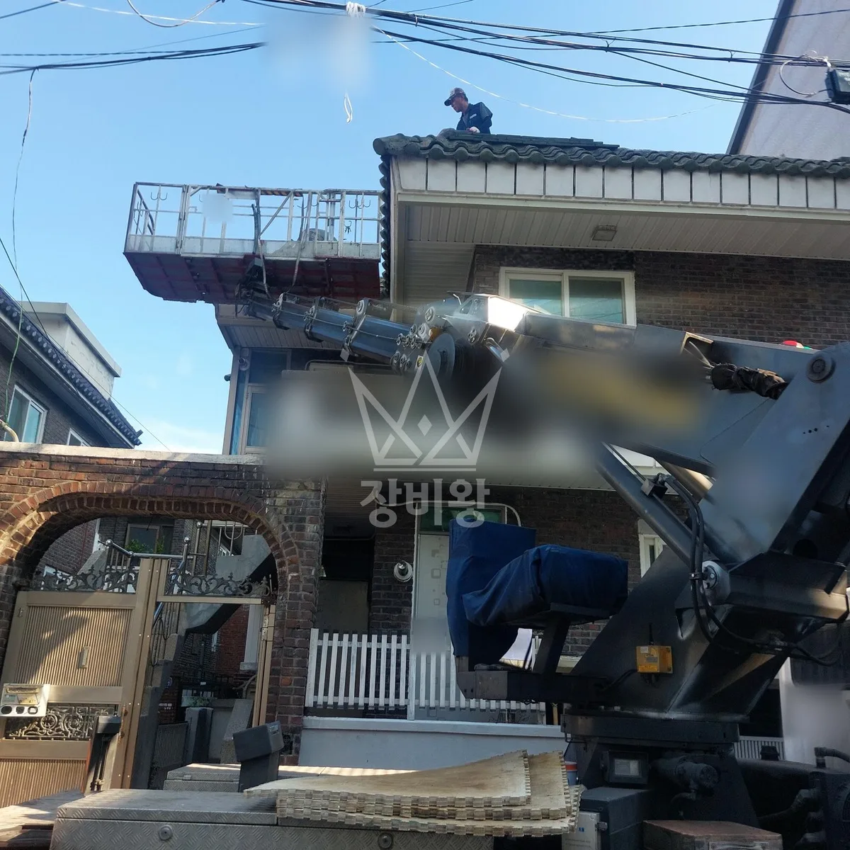 경기 구리시 스카이차 철골 작업 현장