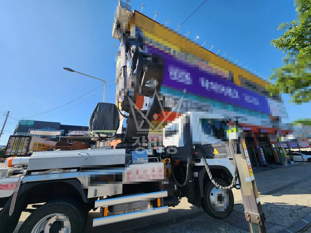 광주 서구 스카이차 유리 작업 현장
