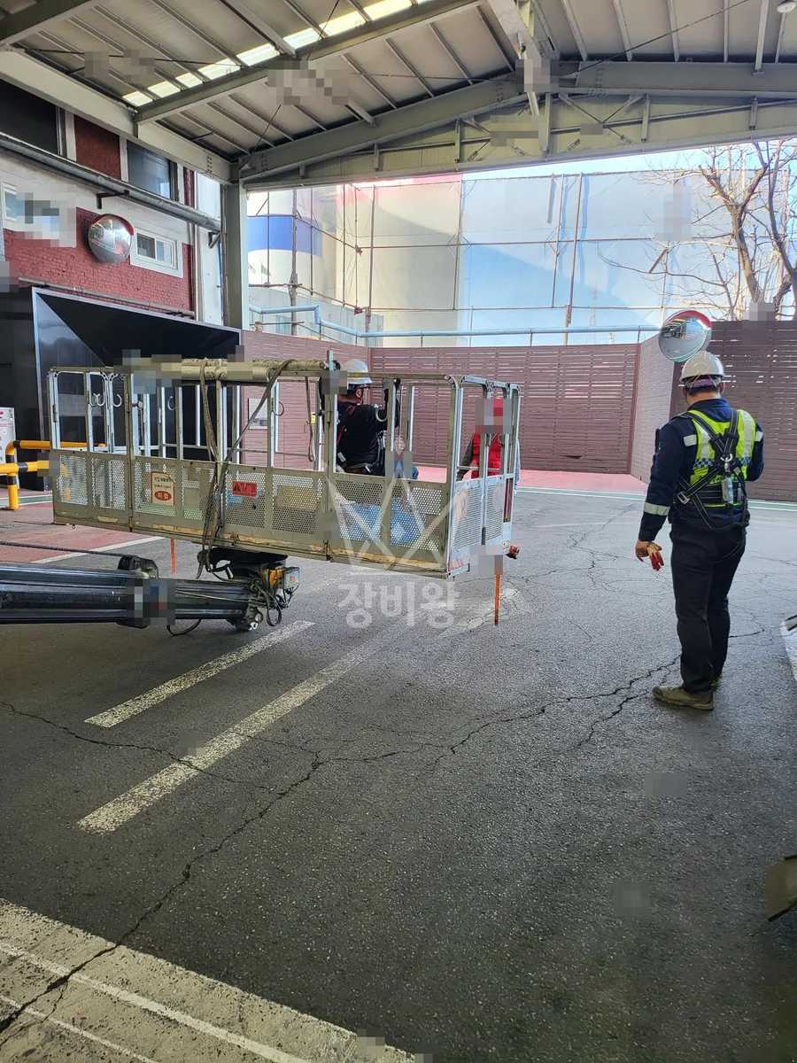 인천 계양구 평동 스카이차 에어컨 작업 현장