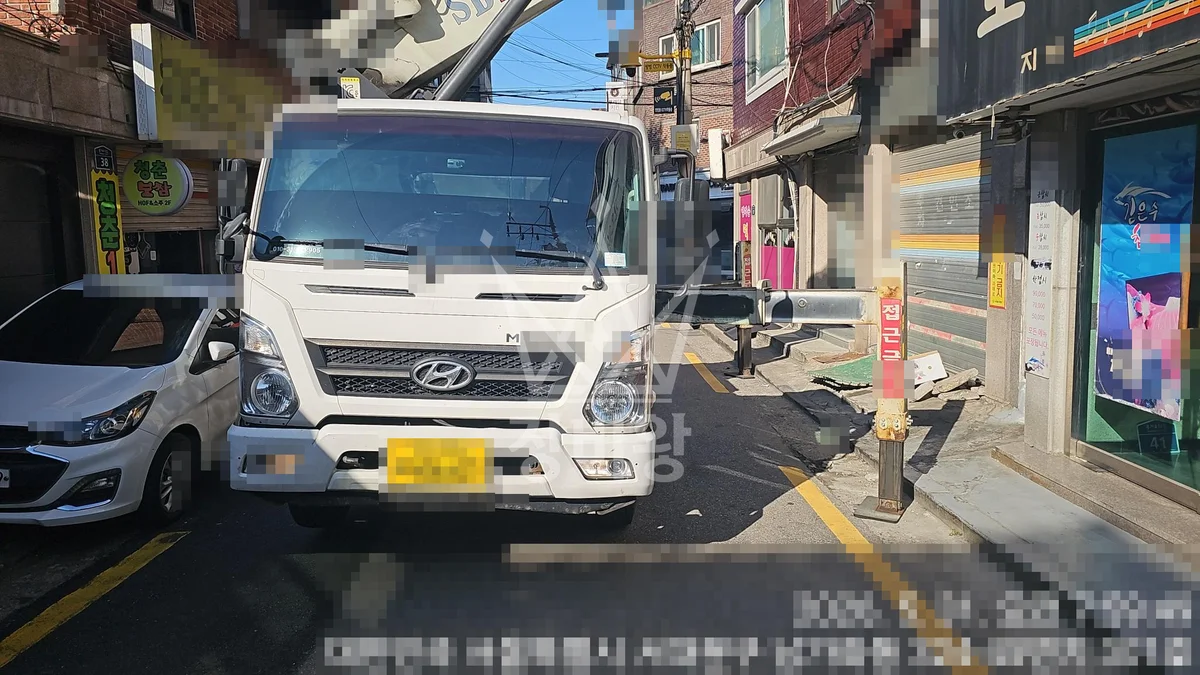 서울 서대문구 천연동 스카이차 유리 작업 현장