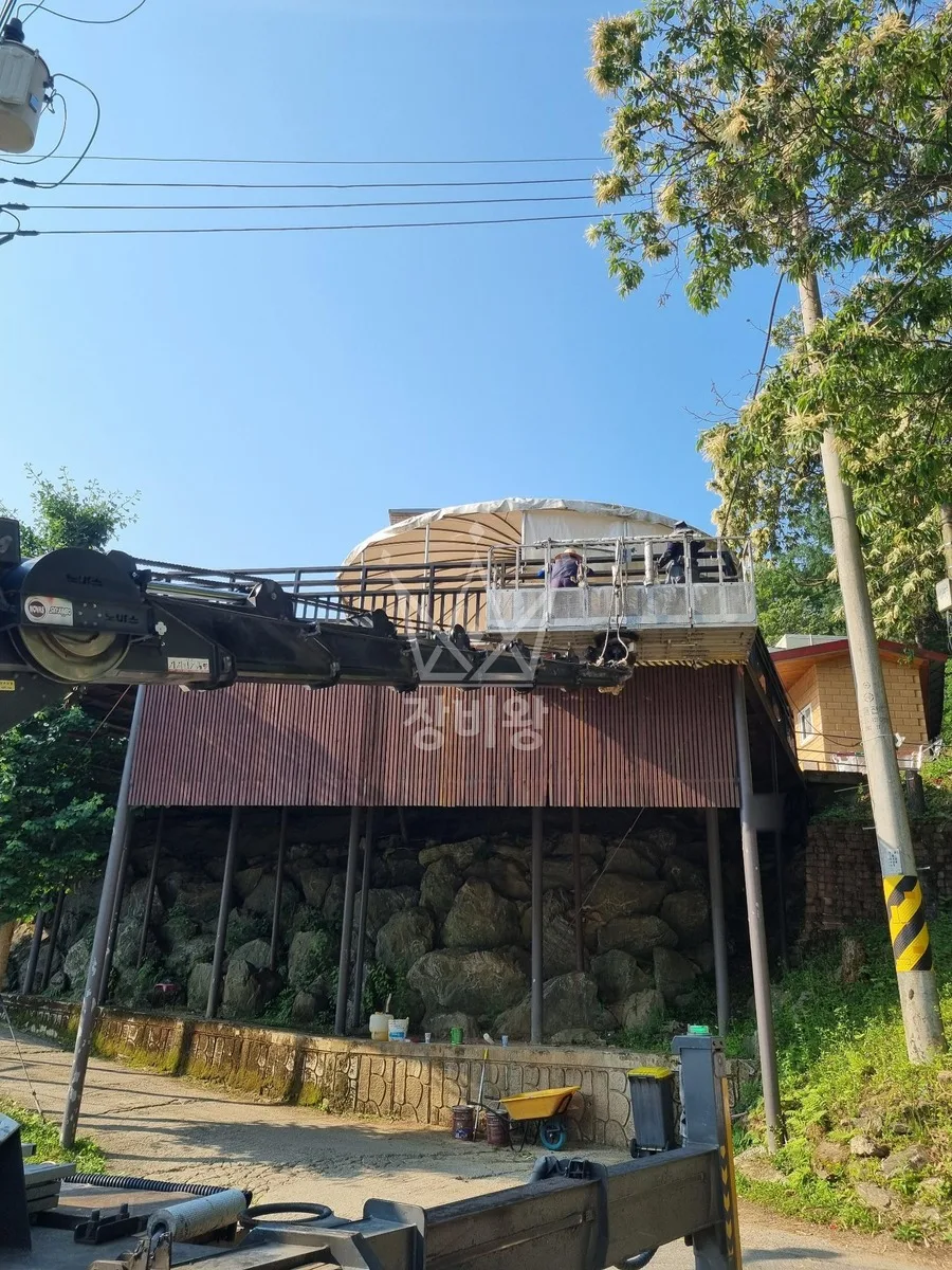 경기 양평군 양서면 스카이차 조경 작업 현장