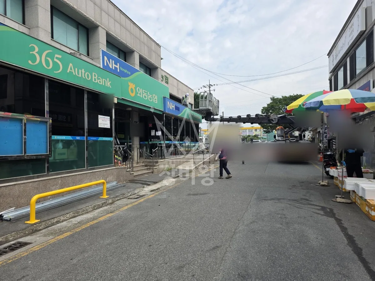 경북 예천군 스카이차 간판 작업 현장