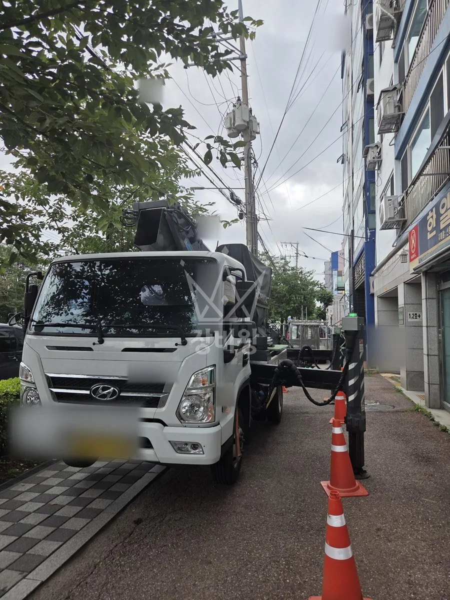 서울 은평구 스카이차 외벽 작업 작업 현장