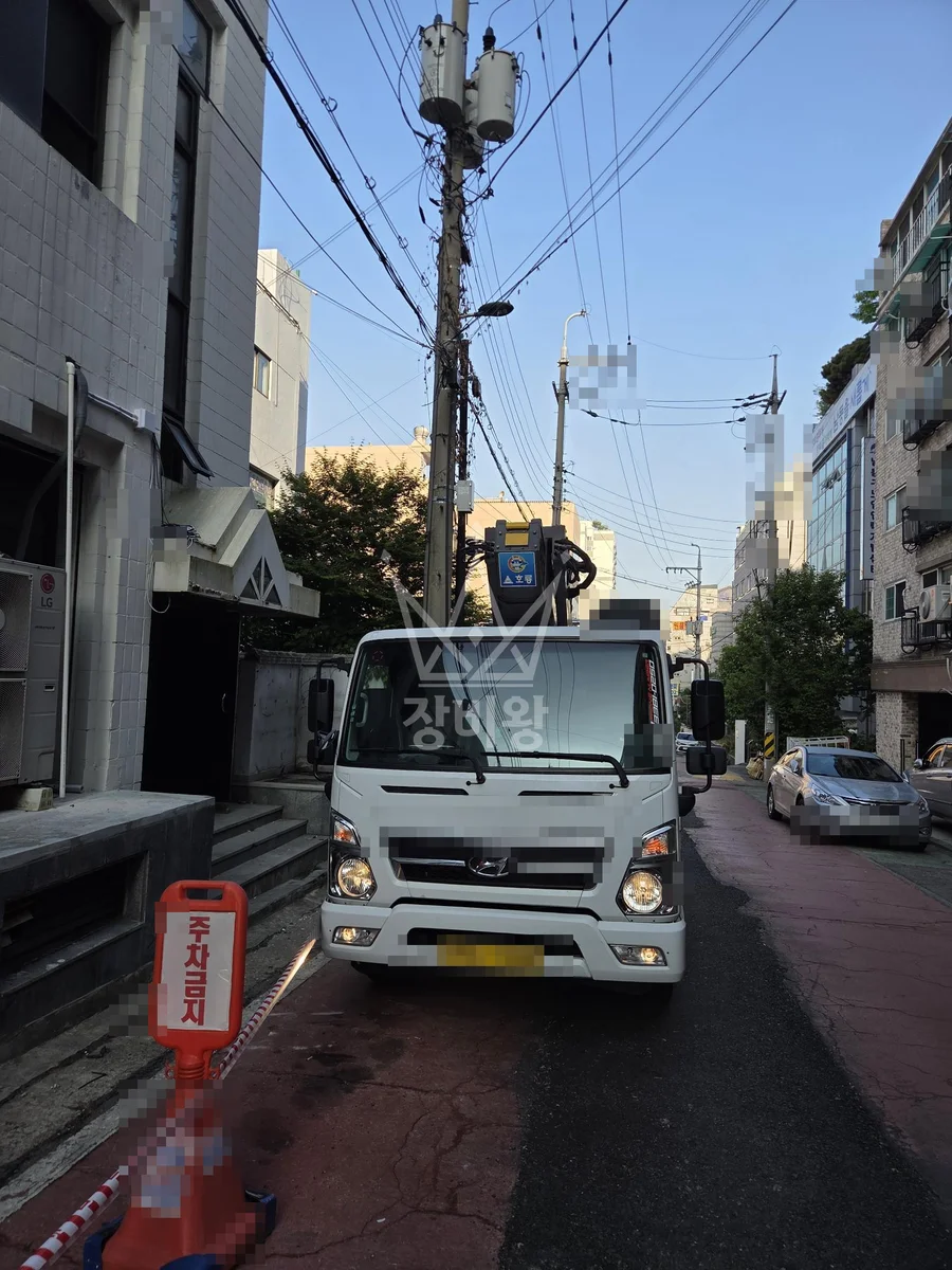 인천 남동구 만수동 스카이차 철골 작업 현장