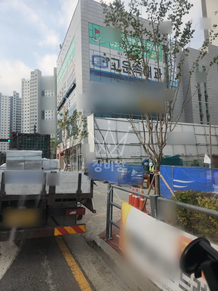 경기 하남시 미사동 스카이차 간판 작업 현장