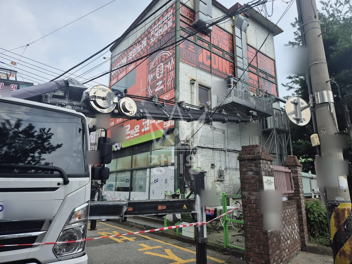 경기 용인시처인구 백암면 근삼리 스카이차 에어컨 작업 현장