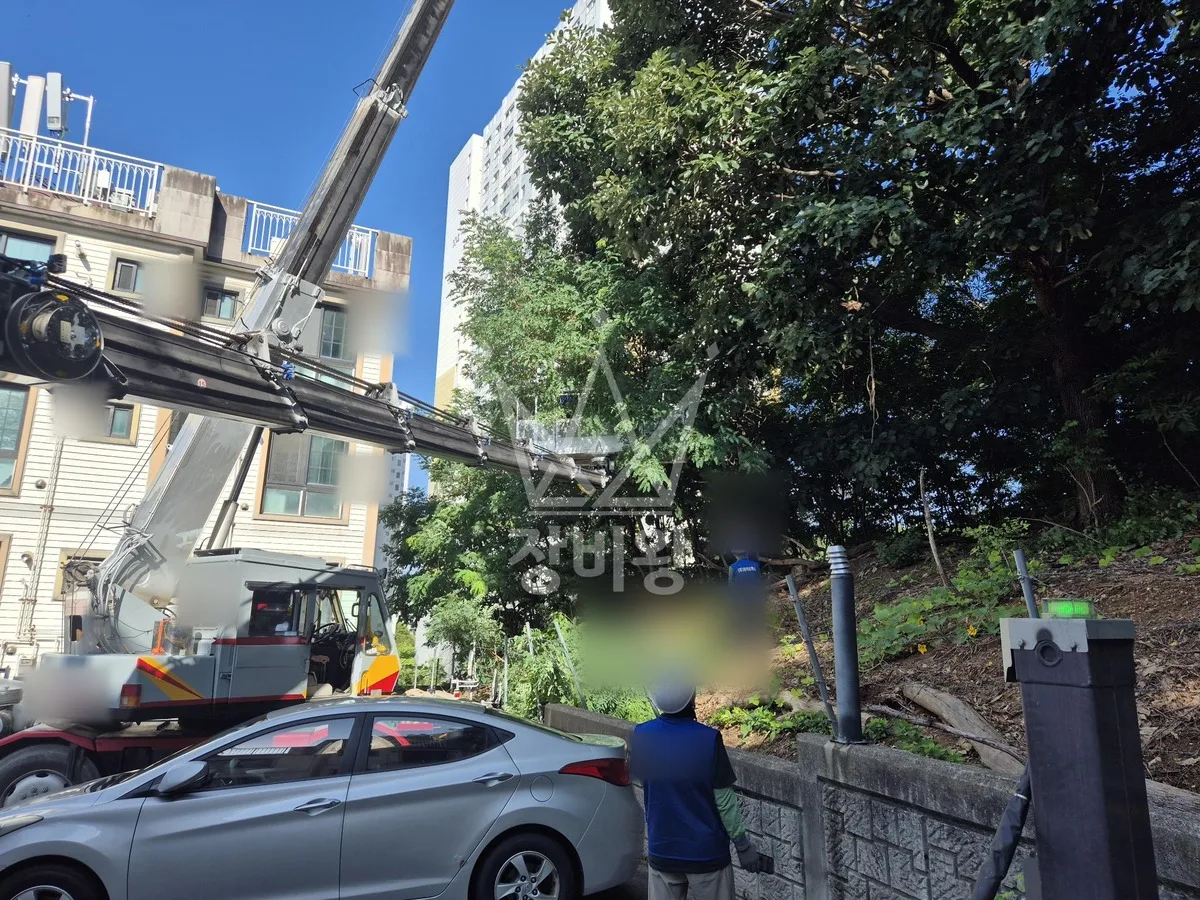 경기 화성시만세구 새솔동 스카이차 철골 작업 현장