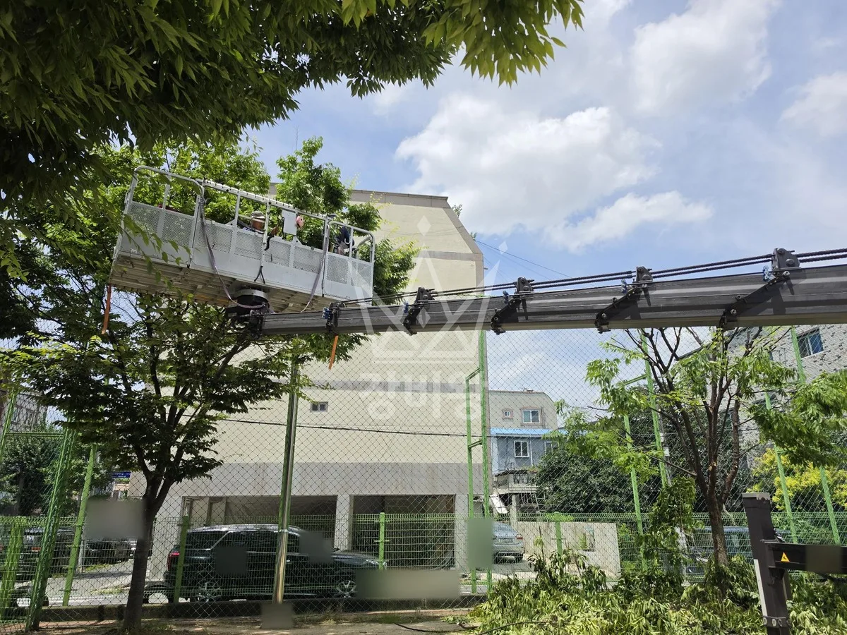 대전 서구 우명동 스카이차 외벽 작업 작업 현장