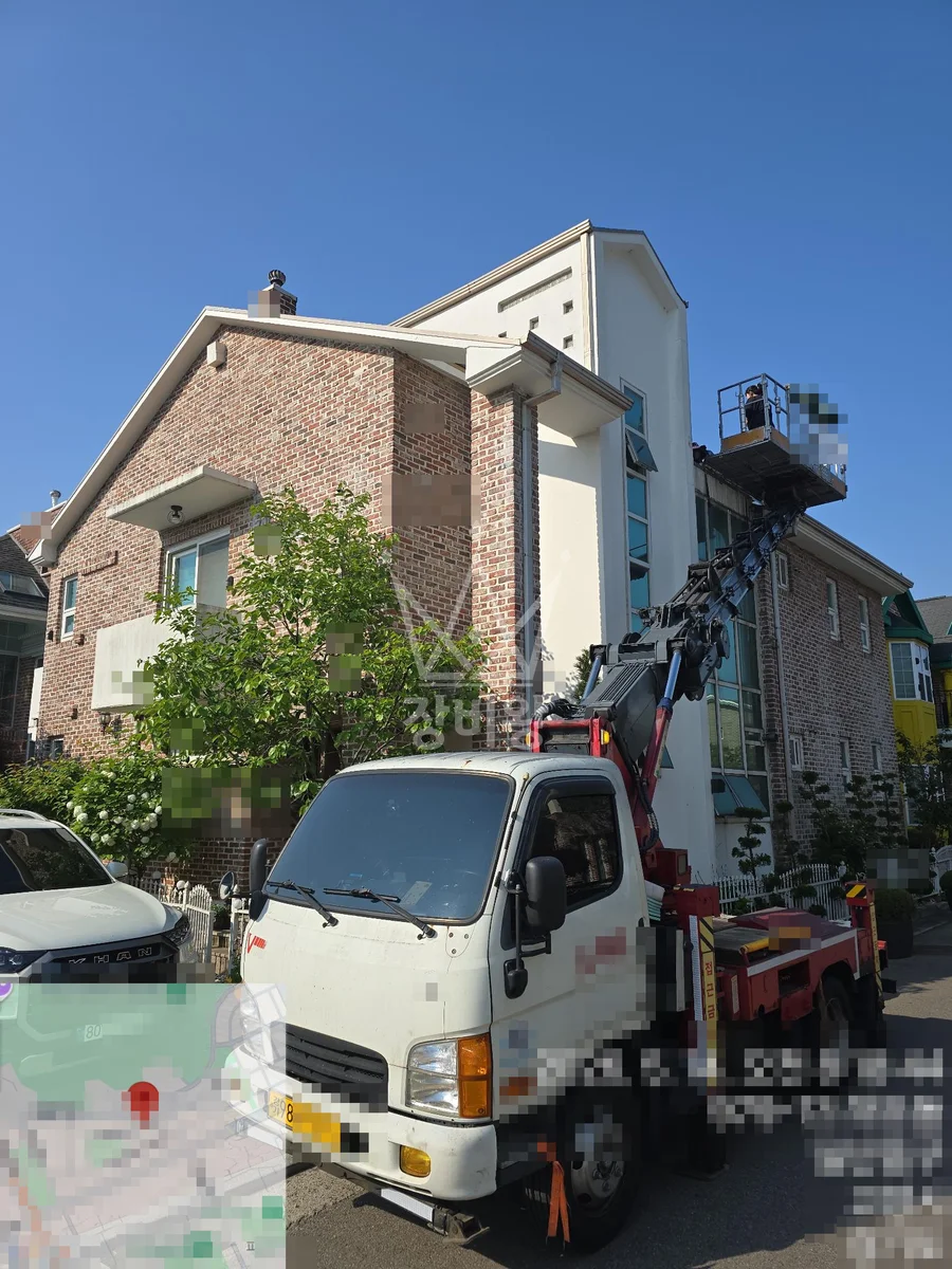 경기 성남시분당구 하산운동 스카이차 외벽 작업 작업 현장