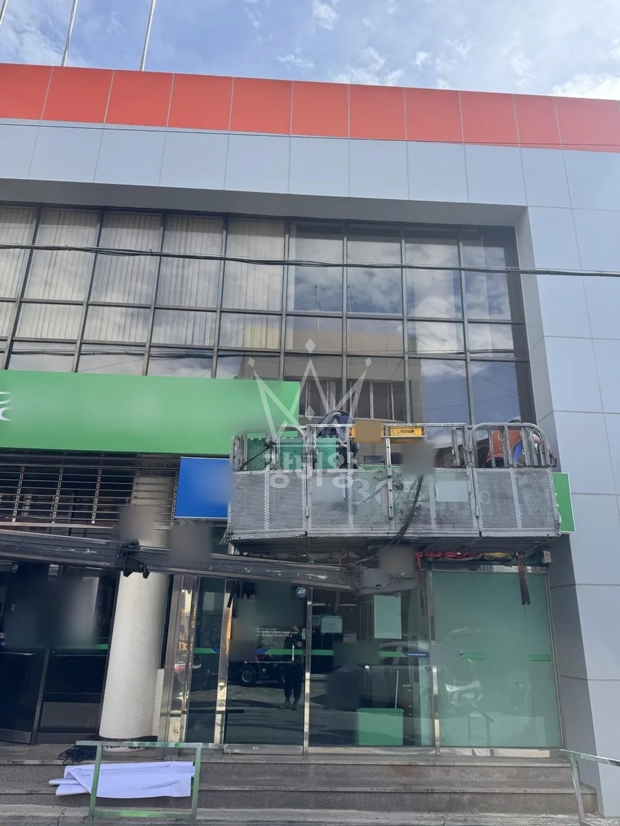 경북 영주시 상줄동 스카이차 간판 작업 현장