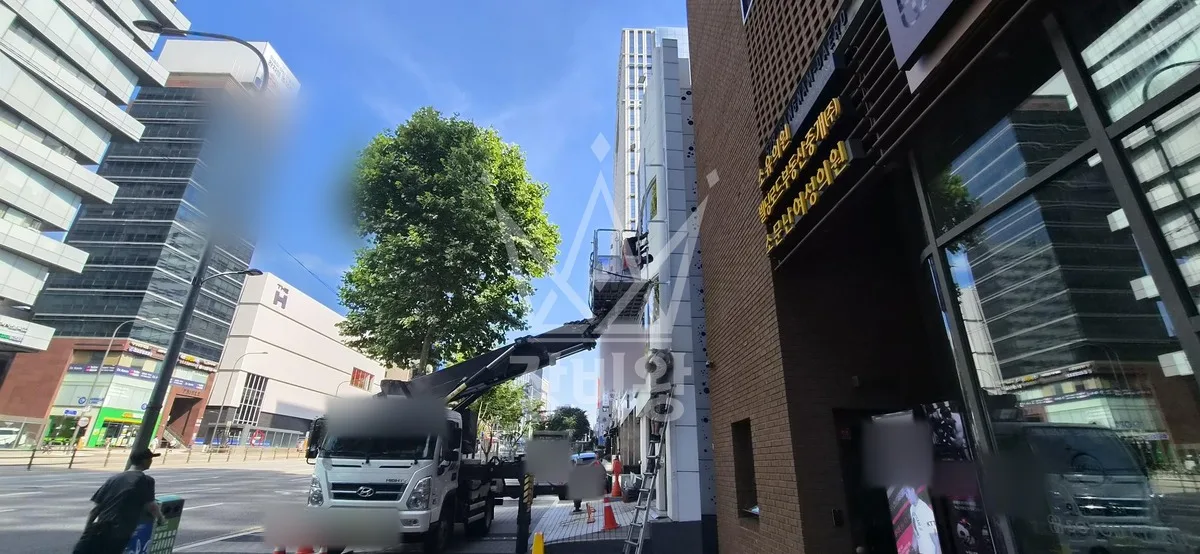 서울 강남구 수서동 스카이차 외벽 작업 작업 현장
