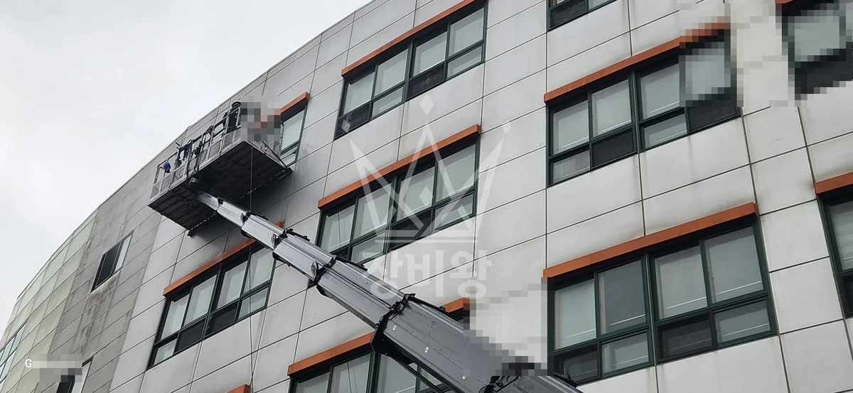 서울 영등포구 양평동 스카이차 외벽 작업 작업 현장