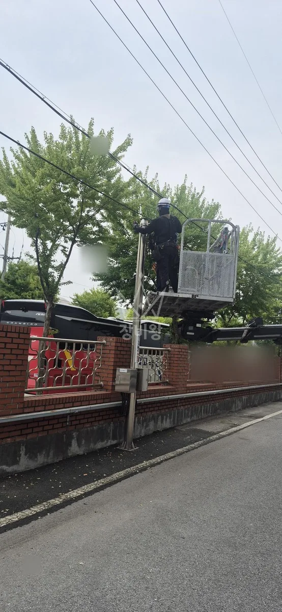 경기 평택시 도일동 스카이차 에어컨 작업 현장