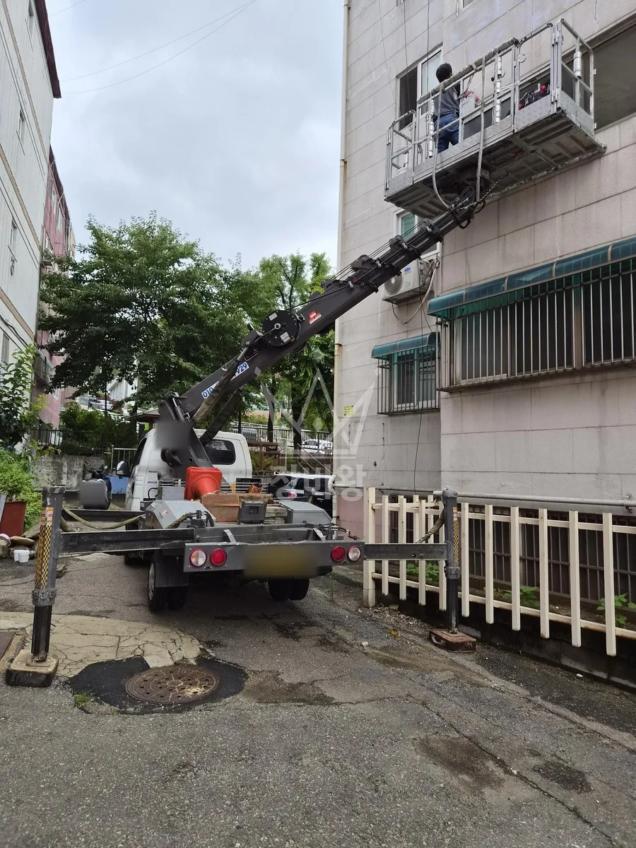 인천 제물포구 신포동 스카이차 유리 작업 현장