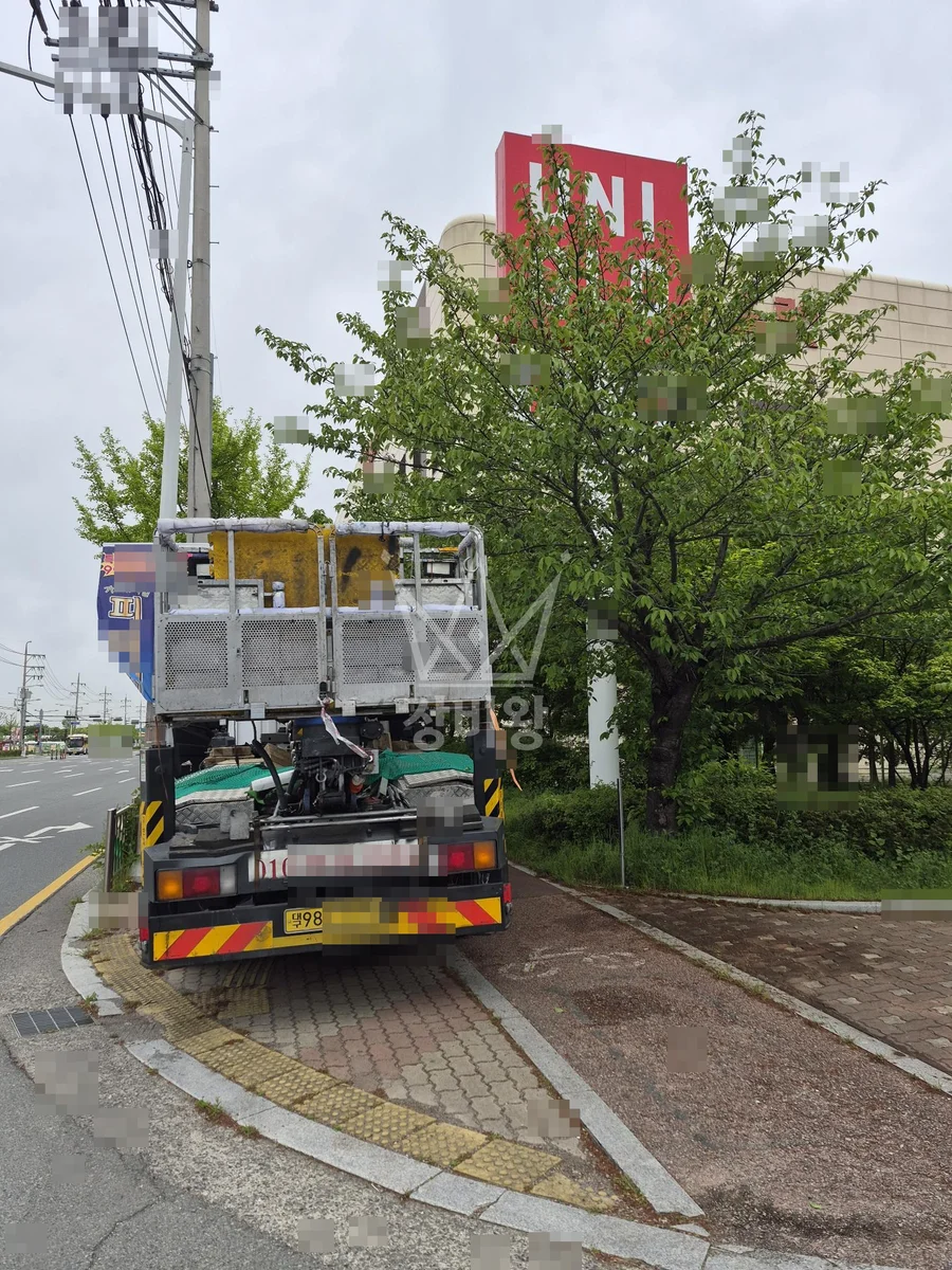 울산 중구 스카이차 철골 작업 현장