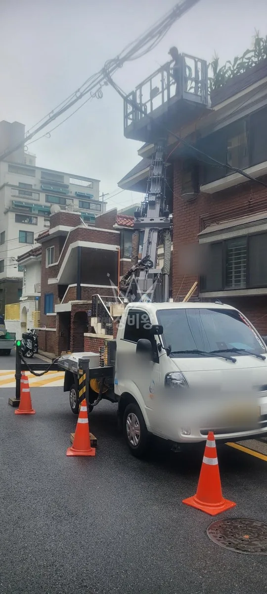 제주 제주시 구좌읍 스카이차 지붕 공사 작업 현장