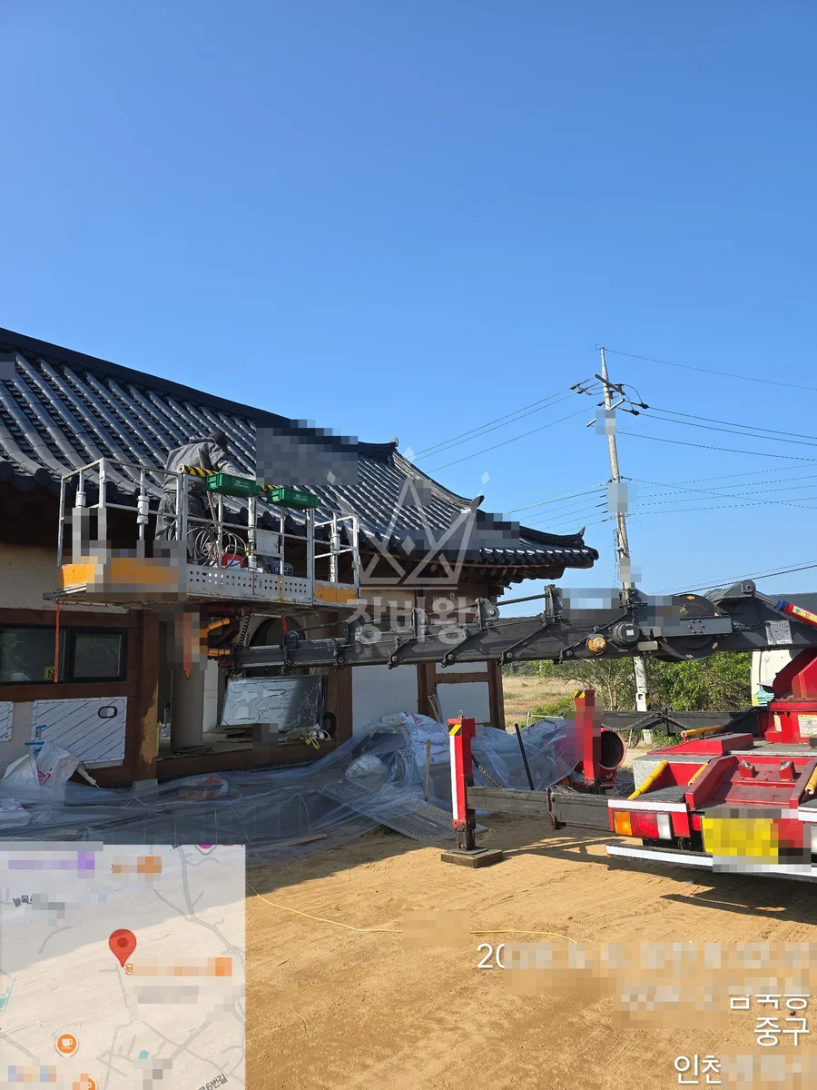 인천 제물포구 송현동 스카이차 에어컨 작업 현장