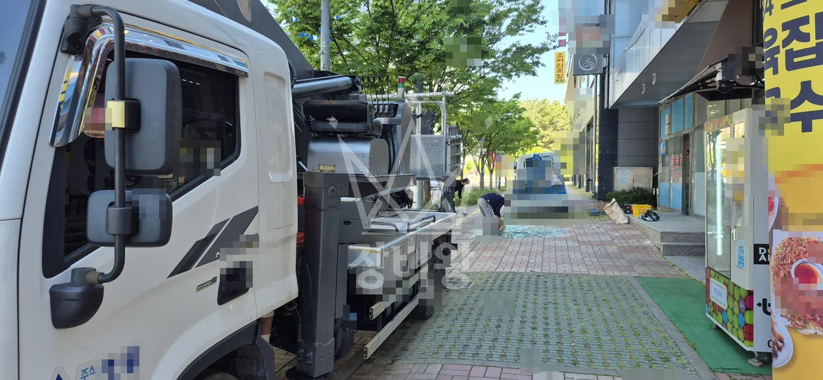대전 서구 정림동 스카이차 외벽 작업 작업 현장