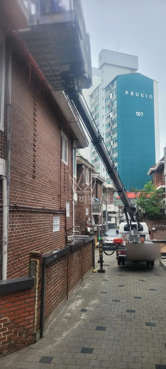 서울 서대문구 현저동 스카이차 외벽 작업 작업 현장