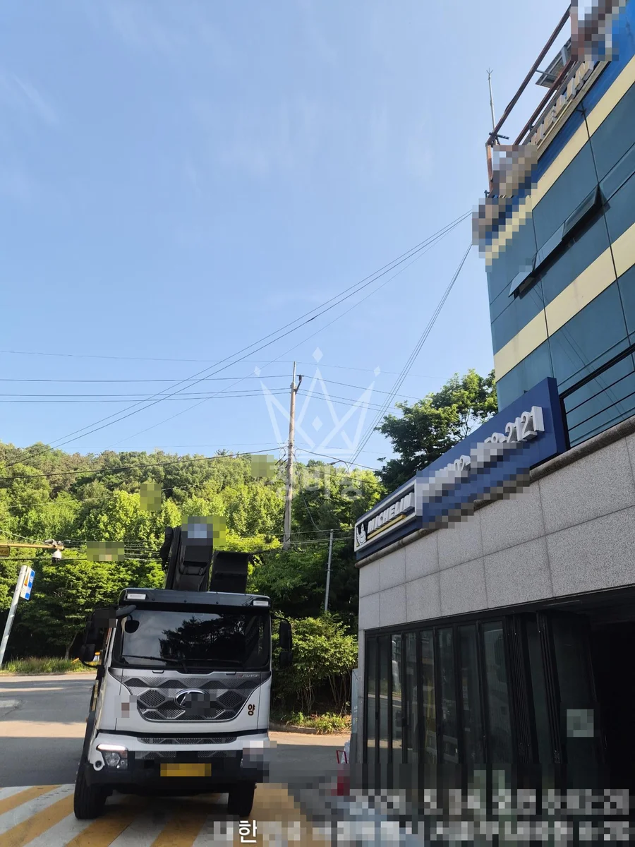 서울 서초구 스카이차 수목 관리 작업 현장