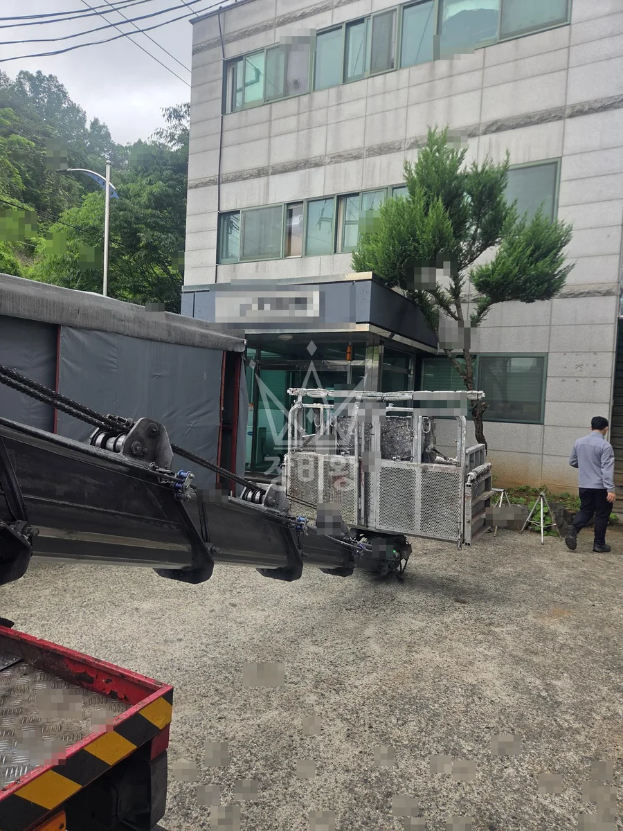 경북 안동시 신안동 스카이차 간판 작업 현장