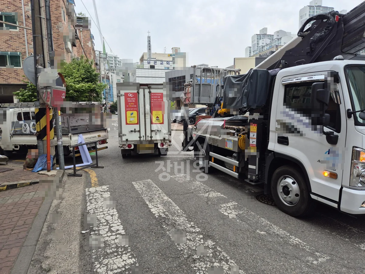 인천 계양구 귤현동 스카이차 외벽 작업 작업 현장