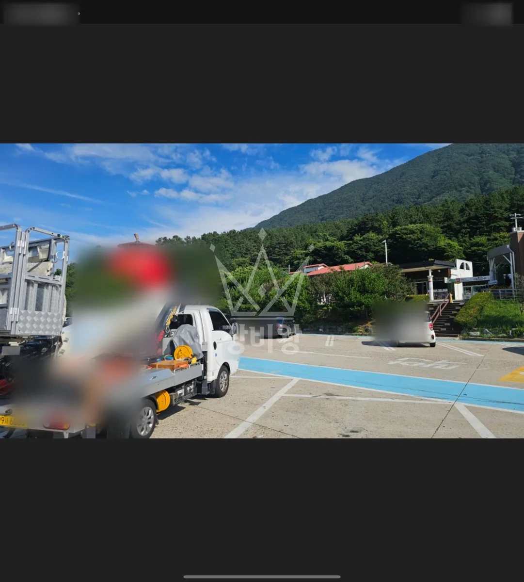 경남 거제시 옥포동 스카이차 철골 작업 현장