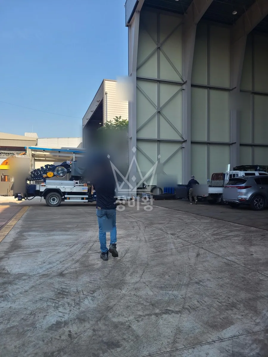 부산 스카이차 외벽 작업 작업 현장