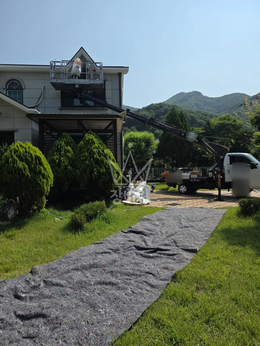 경기 용인시기흥구 영덕동 스카이차 유리 작업 현장