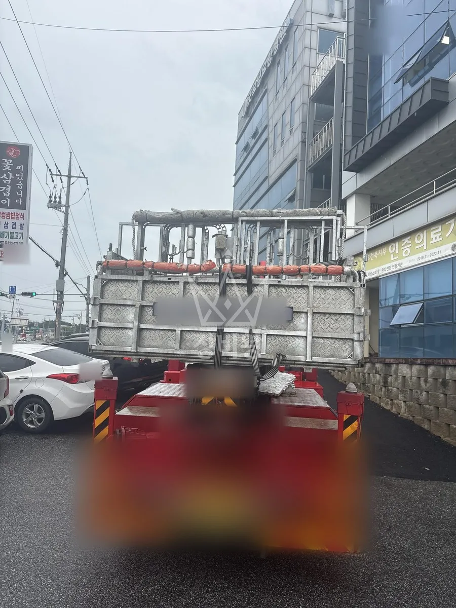 충북 단양군 매포읍 스카이차 자재 양중 작업 현장