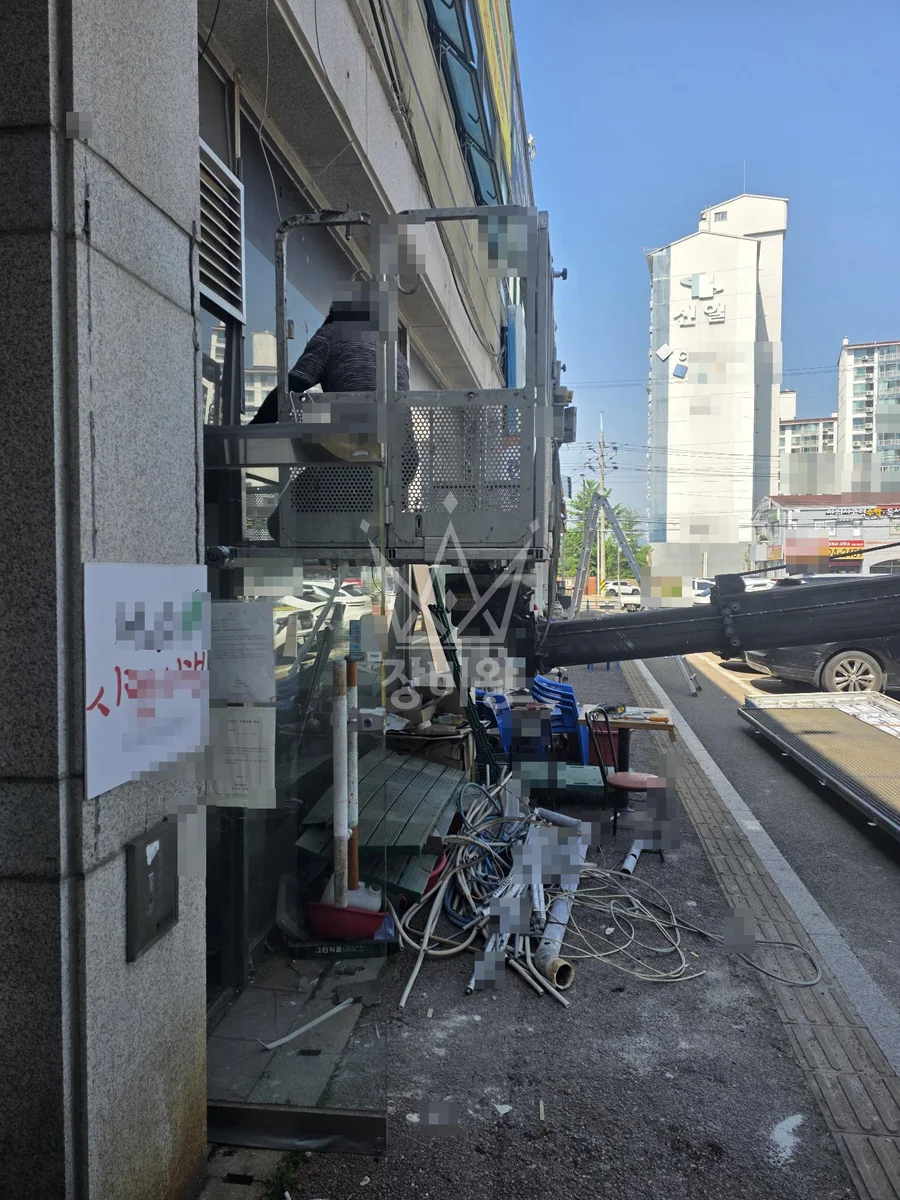 제주 서귀포시 강정동 스카이차 외벽 작업 작업 현장